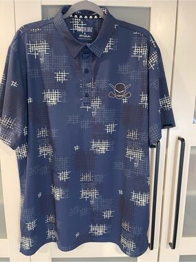 Tattoo Golf Men's Navy Graphic Polo Shirt size Large